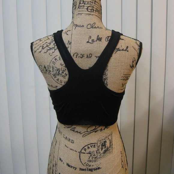 NWOT black zip front sports bra M med - Picture 4 of 6